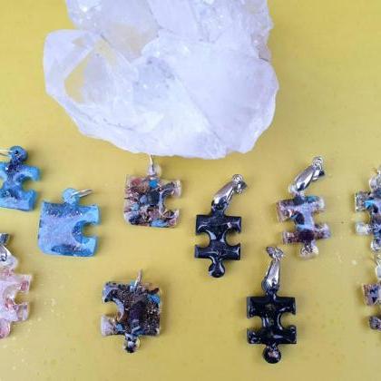 Puzzle Orgonite Necklace, Emf Protection/ Various..
