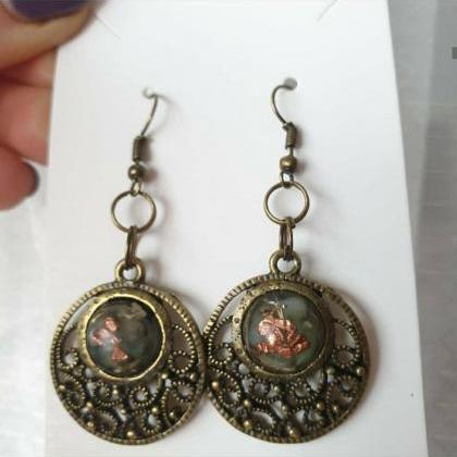 Brass Antique Style With Jasper Crystals And..