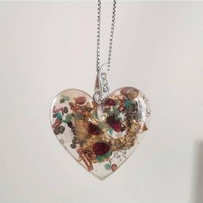 Heart Orgone Pendant/ Orgonite Necklace With..