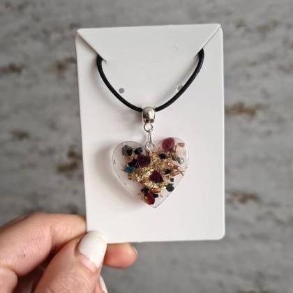 Heart Orgone Pendant/ Orgonite Necklace With..