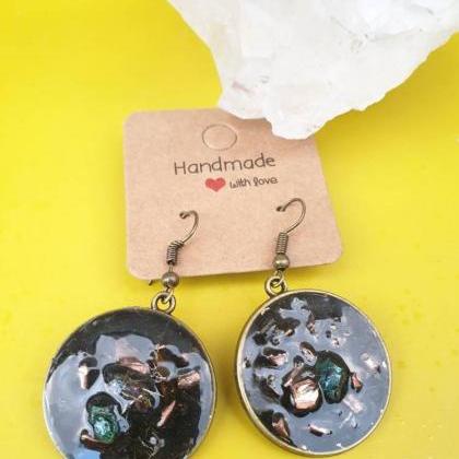 Orgone Earrings With Shungite, Copper , Pyrite/..