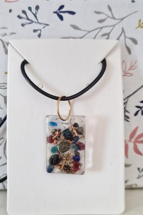 Crystals &amp;amp;amp; Metals Mix/ Orgonite Necklace / Healing Energy/ Orgone
